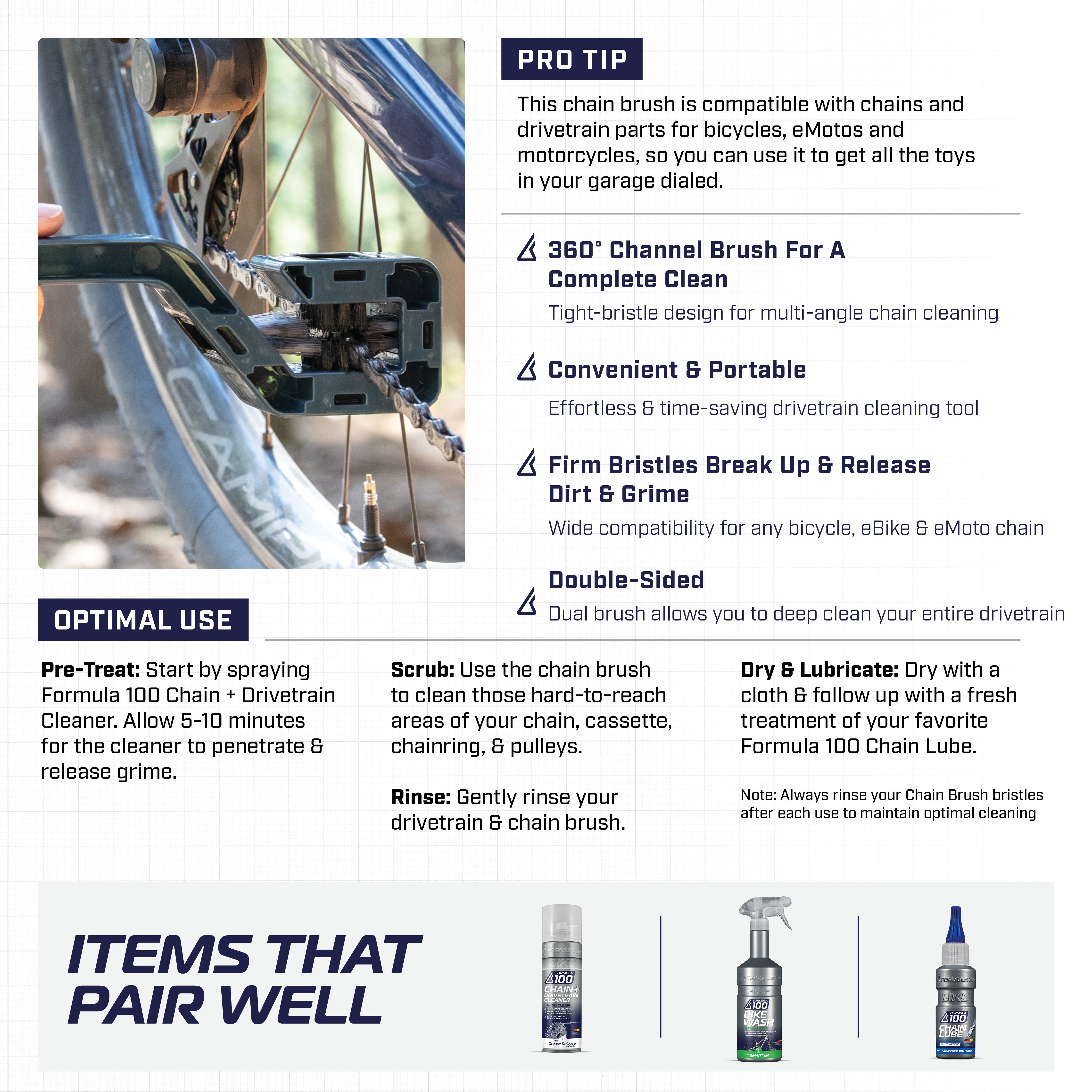Speed Clean Chain + Drivetrain Brush